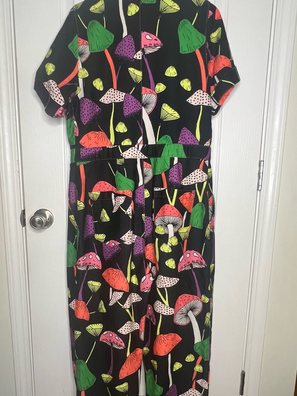 Farm Rio Black Mushroom Print Jumpsuit - Multicolor - Picture 10 of 12